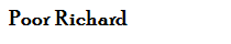 Poor Richard
